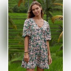 Johnny Was Floral Puff sleeve dress